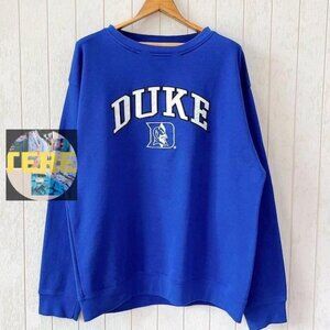 Duke University 00s Blue Devils NCAA Shirt Sweatshirt Retro royal blue y2k